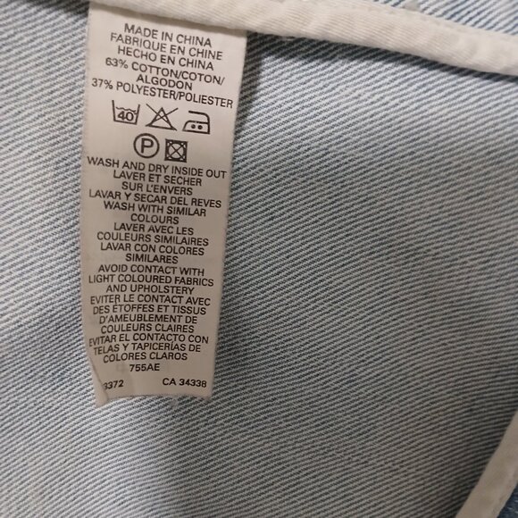 Fcuk Jeans Denim Jacket Women’s Medium Blue Long Sleeve Front Patch Pockets - Picture 5 of 5